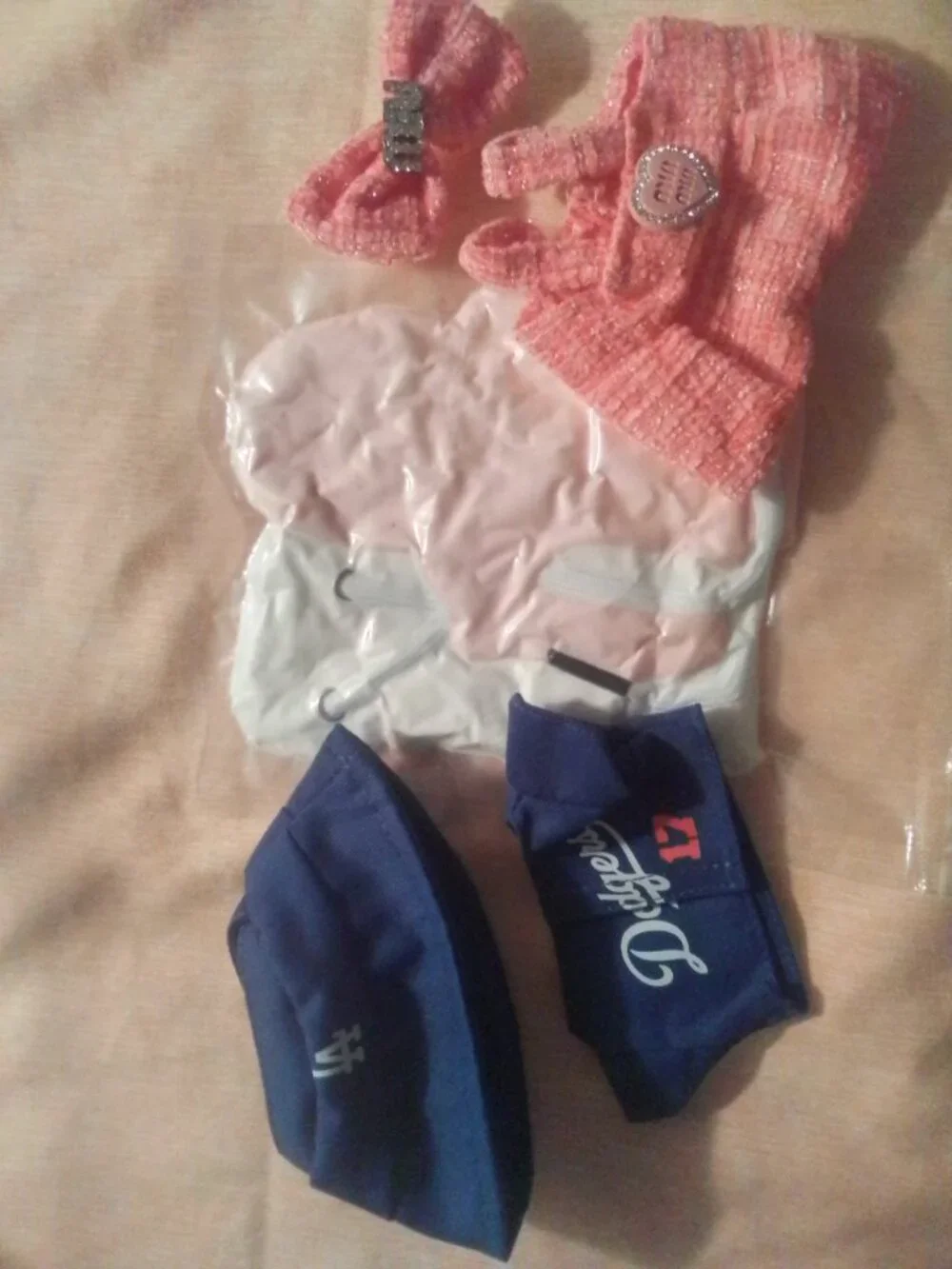 4-Piece Labubu Doll Outfit Bundle | Dodgers, Tweed Dress & Hoodies